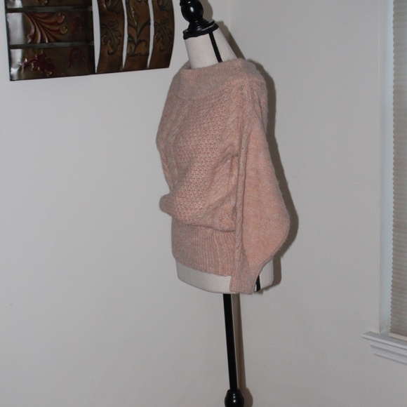 Sleeping On Snow, cable knit off the shoulder soft sweater Anthropologie - Picture 4 of 13